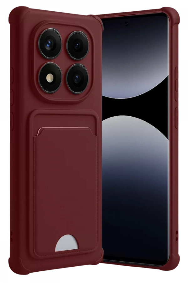 Xiaomi Redmi Note 14 Pro Plus Kelvin Kartvizitli Silikon - Bordo
