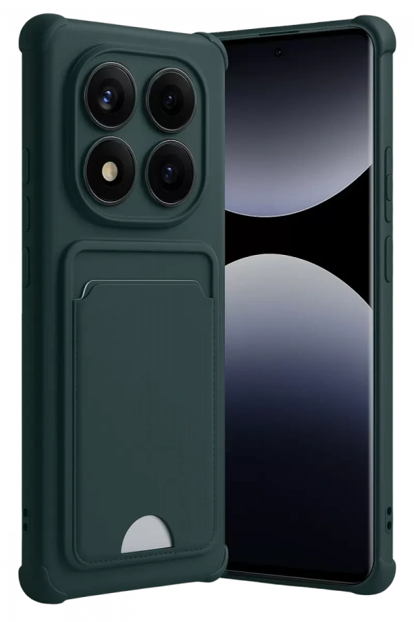 Xiaomi Redmi Note 14 Pro Plus Kelvin Kartvizitli Silikon - Koyu Yeşil