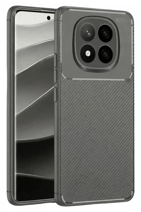 Xiaomi Redmi Note 14 Pro Plus Kılıf Auto Focus Karbon Kapak - Gri