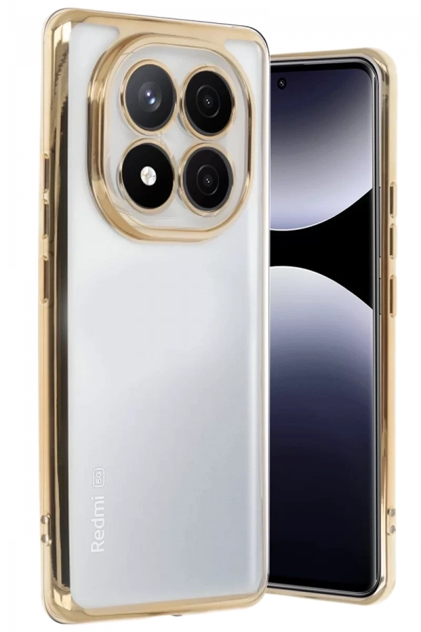 Xiaomi Redmi Note 14 Pro Plus Kılıf Lensli Silikon - Gold