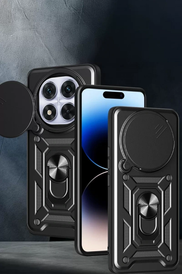Xiaomi Redmi Note 14 Pro Plus Kılıf Pars Lens Yüzüklü Silikon - Yeşil