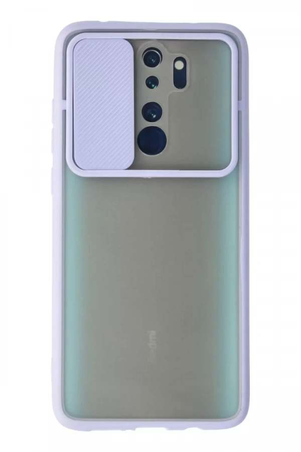 Xiaomi Redmi Note 8 Pro Kılıf Palm Buzlu Kamera Sürgülü Silikon - Lila