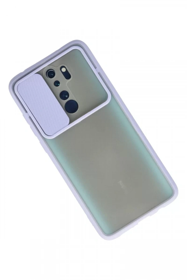 Xiaomi Redmi Note 8 Pro Kılıf Palm Buzlu Kamera Sürgülü Silikon - Lila