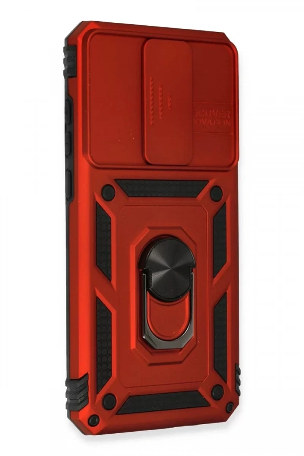 Xiaomi Redmi Note 8 Pro Kılıf Pars Lens Yüzüklü Silikon - Kırmızı