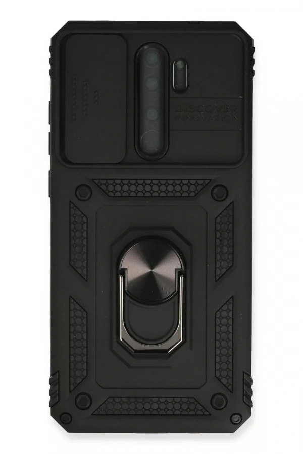 Xiaomi Redmi Note 8 Pro Kılıf Pars Lens Yüzüklü Silikon - Siyah