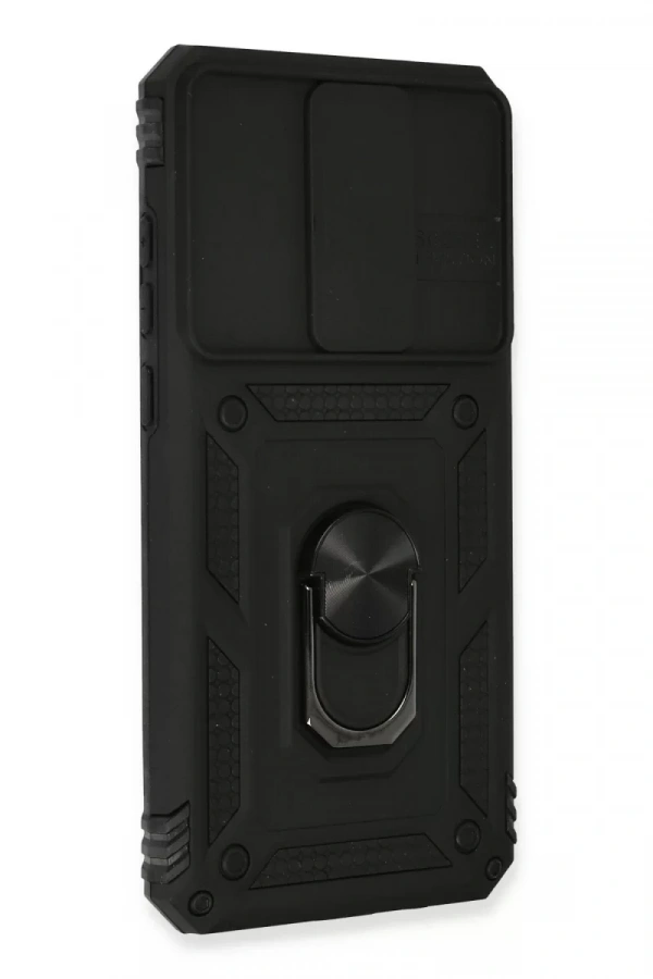 Xiaomi Redmi Note 8 Pro Kılıf Pars Lens Yüzüklü Silikon - Siyah