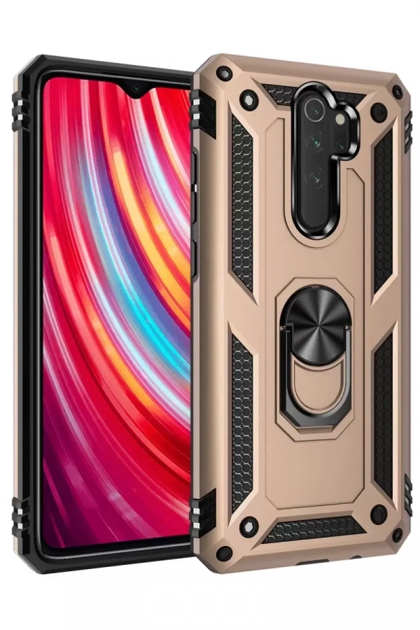 Xiaomi Redmi Note 8 Pro Kılıf Sofya Yüzüklü Silikon Kapak - Gold