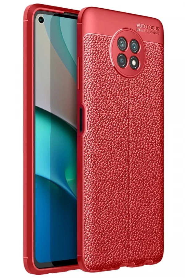 Xiaomi Redmi Note 9 5G Kılıf Auto Focus Kapak - Kırmızı