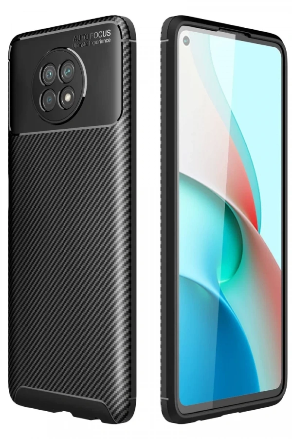 Xiaomi Redmi Note 9 5G Kılıf Auto Focus Karbon Kapak - Siyah