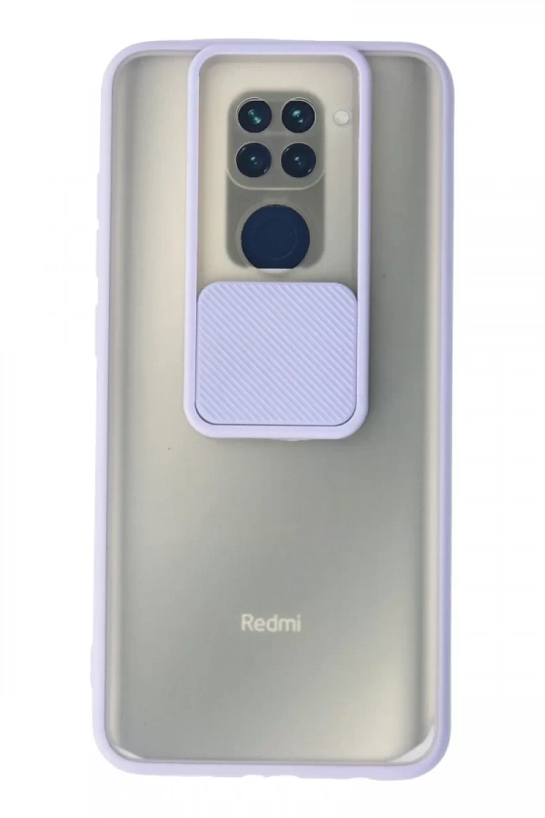 Xiaomi Redmi Note 9 Kılıf Palm Buzlu Kamera Sürgülü Silikon - Lila