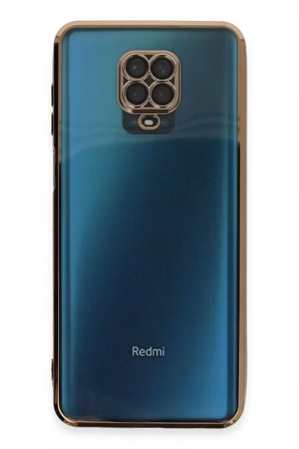 Xiaomi Redmi Note 9 Pro Kılıf Lensli Silikon - Gold