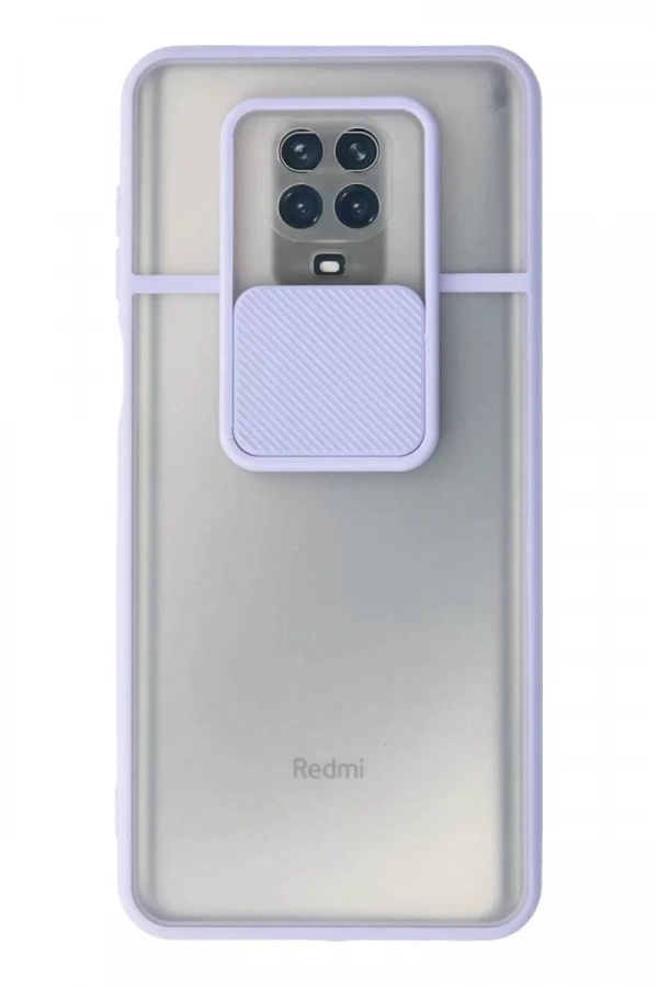 Xiaomi Redmi Note 9 Pro Kılıf Palm Buzlu Kamera Sürgülü Silikon - Lila