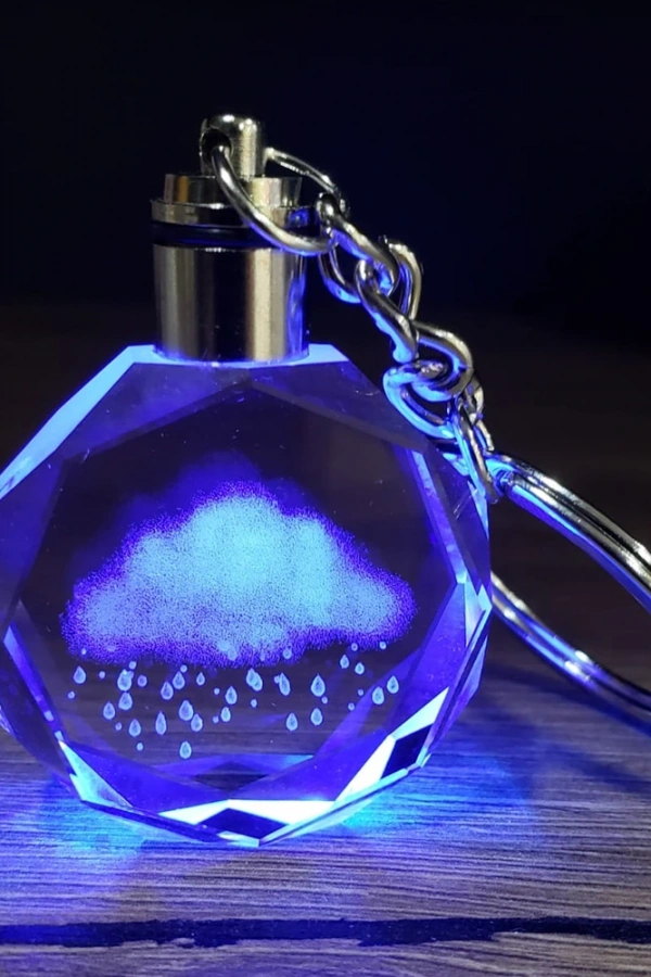 Yağmur Bulutu Tasarımlı Renk Değiştiren Anahtarlık