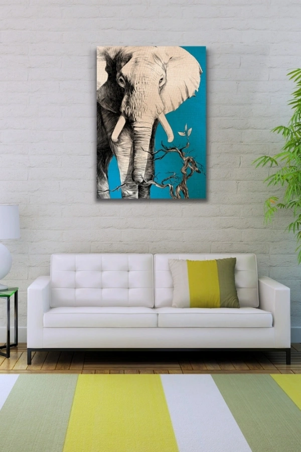 Yalnız Fil Kanvas Tablo 50 x 70