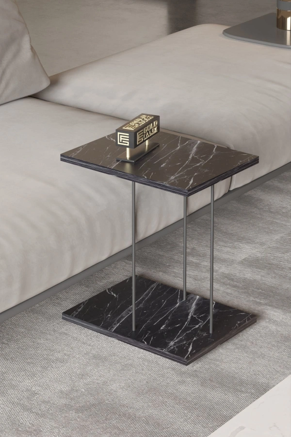 Yan Sehpa Tekerlekli Servis Sehpası HND Dikdörtgen Bendir