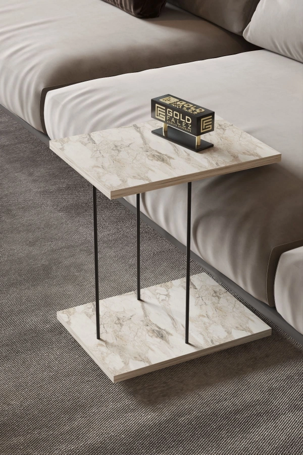 Yan Sehpa Tekerlekli Servis Sehpası HND Dikdörtgen Efes