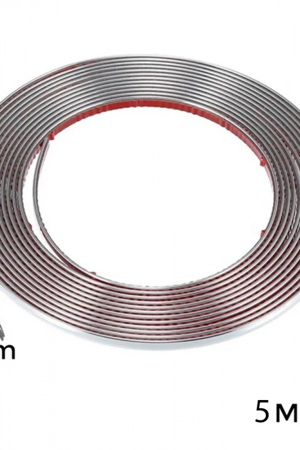 Yapışkanlı Nikelaj Şerit Bant Çıta 5mm 5 Metre Krom