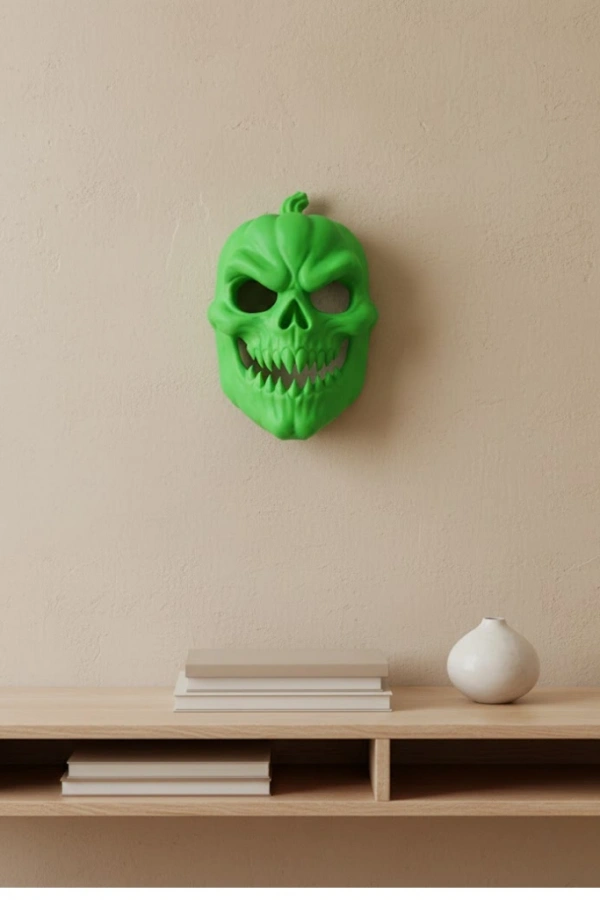Yeşil Dekoratif Korku Maskesi Duvar Süsü