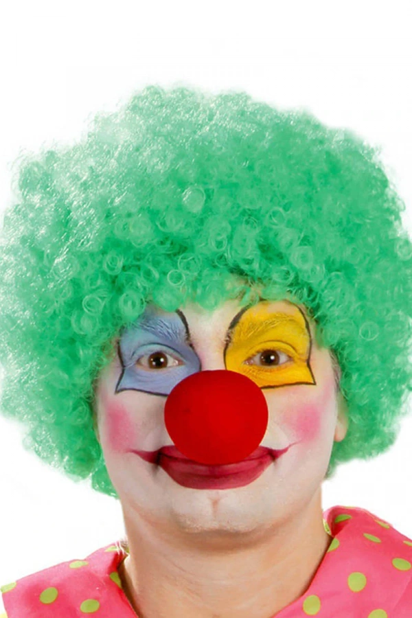 Yeşil Renk Kıvırcık Afro Palyaço Seti