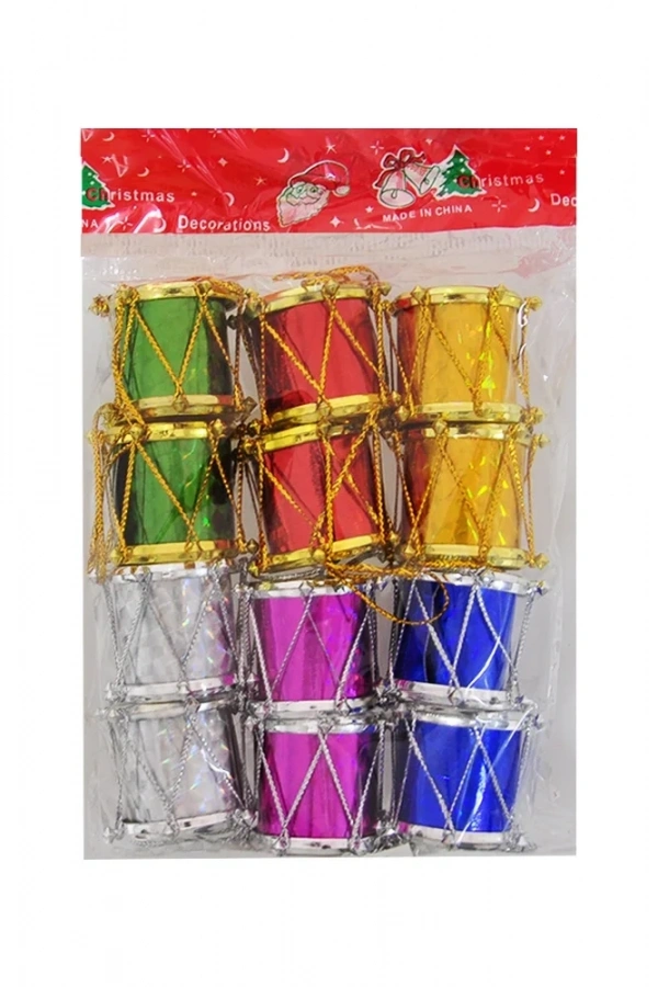 Yılbaşı Ağaç Süsü Davullar 12li