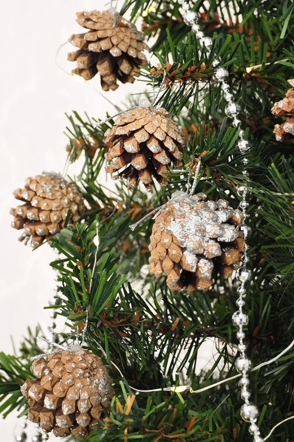 Yılbaşı Ağaç Süsü Kozalak 6lı - 4cm -