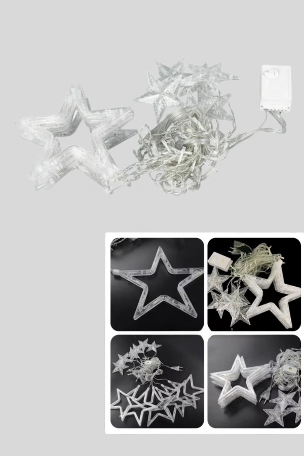 Yıldız Desenli Perde Tipi Peri Led 3x3 Metre Aydınlatma