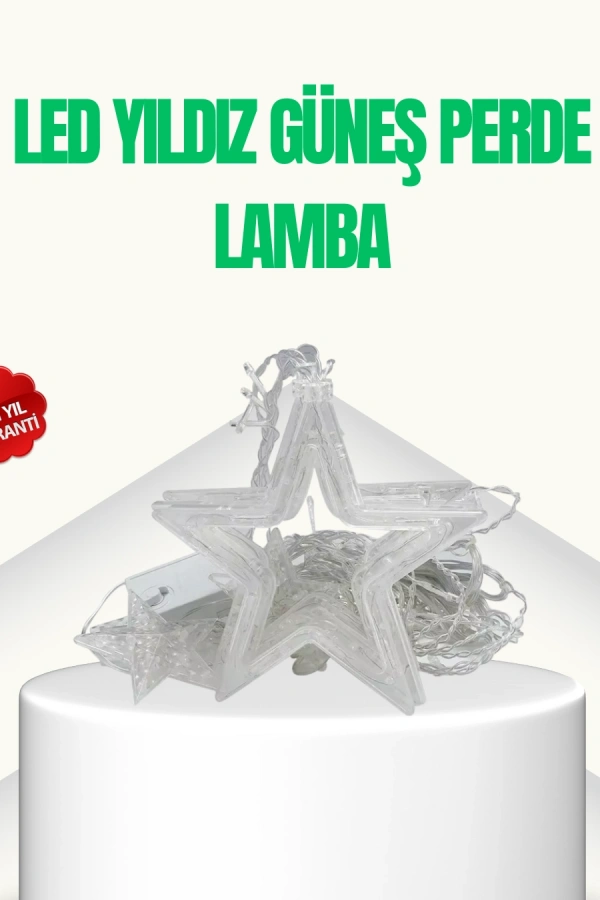 Yıldız Figürlü Perde Peri Led 3x3 Metre Dekoratif Işık