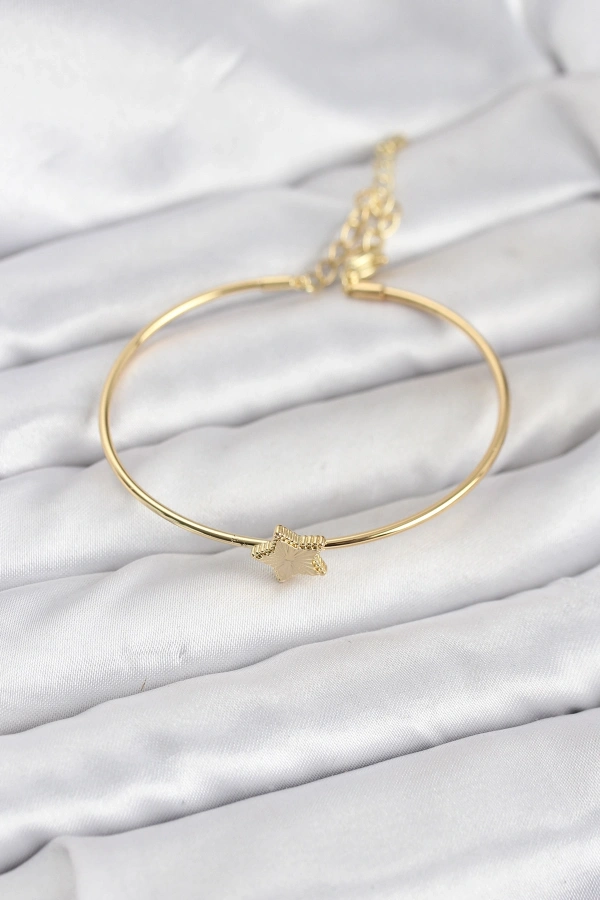 Yıldız Model Gold Renk Kadın Bileklik