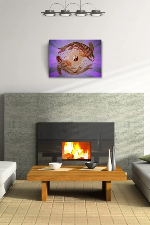 Yin Yang Fish Poster Kanvas Tablo 50 x 70