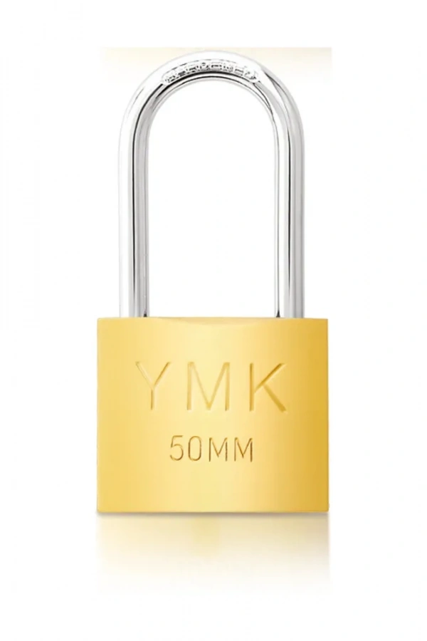 YMK Eko Sarı Boyalı Uzun Kancalı Asma Kilit 50mm