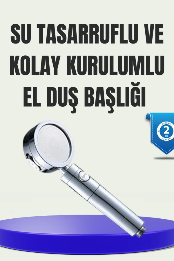 Yüksek Basınçlı 3 Fonksiyonlu Duş Başlığı