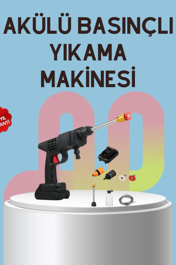 Yüksek Basınçlı Şarjlı Yıkama Tabancası Su Tabancası Hortumlu