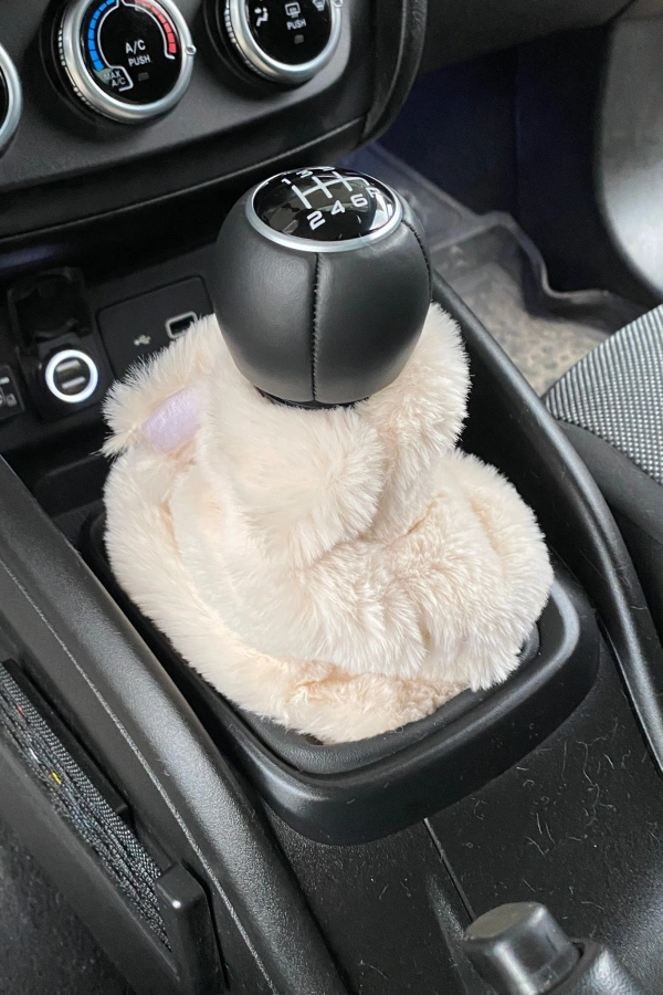 Yumuşak Peluş Vites Körüğü Vites Süsü Bej