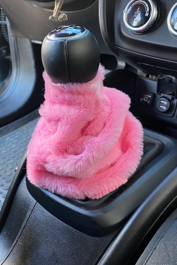 Yumuşak Peluş Vites Körüğü Vites Süsü Şeker Pembe