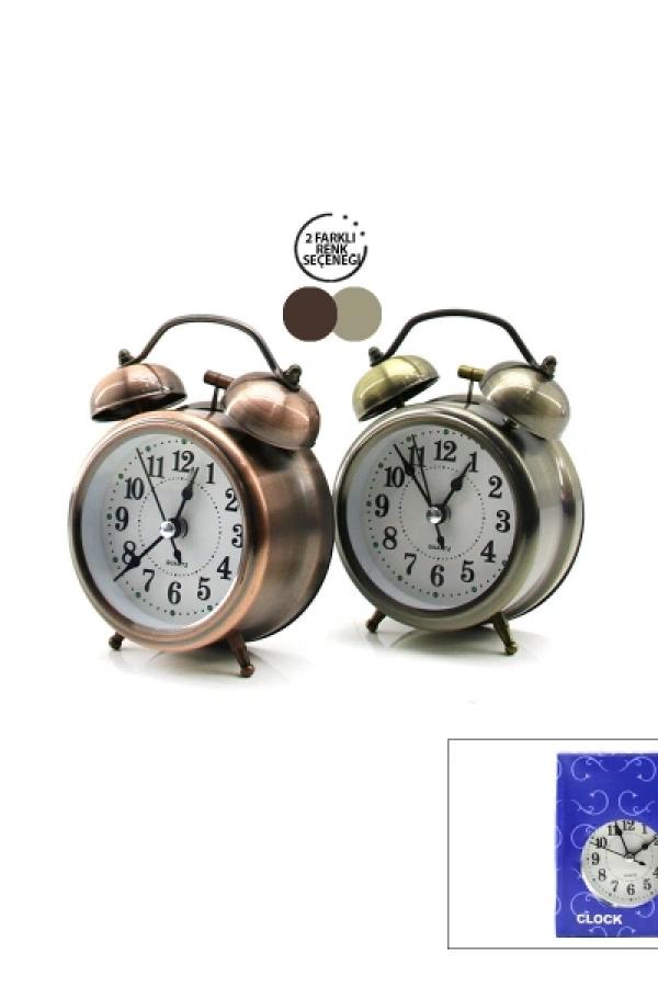 Yuvarlak Eskitme Metal Çalar Saat