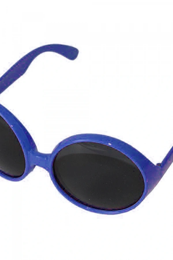 Yuvarlak Yeşilçam 80 li 90 lı Yıllar Parti Gözlüğü Retro Mavi Renk