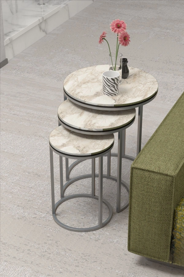 ZİGON SEHPA C LÜX ÇİFT GÜMÜŞ EFES