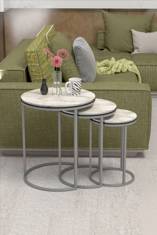 ZİGON SEHPA C LÜX ÇİFT GÜMÜŞ EFES