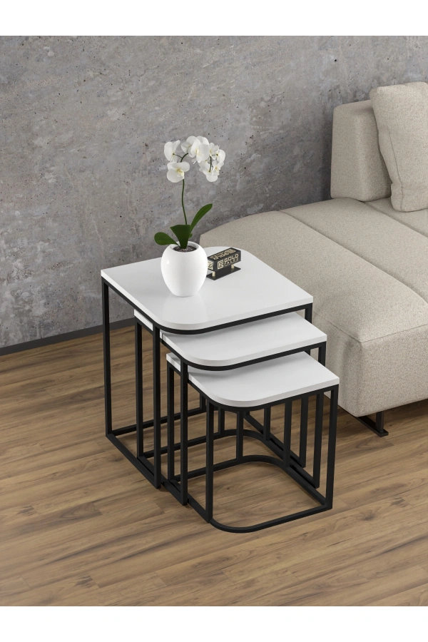 Zigon Sehpa Damla Beyaz