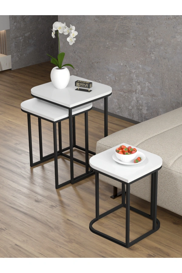 Zigon Sehpa Damla Beyaz