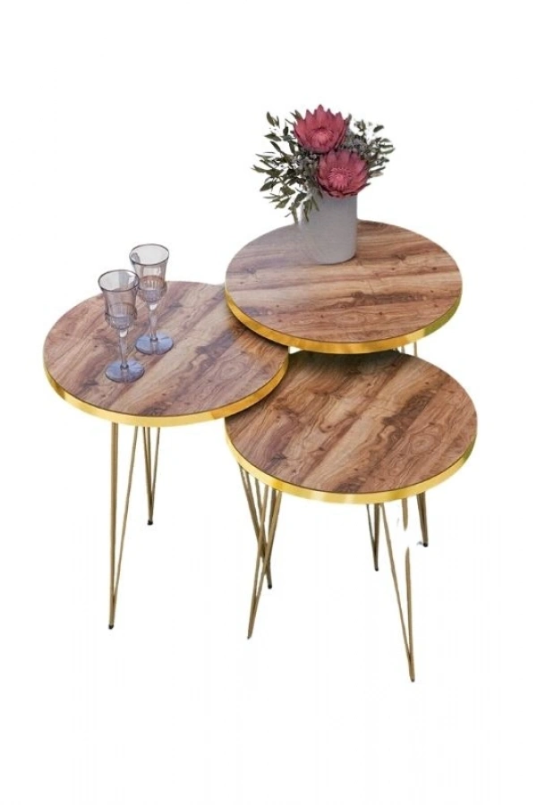 Zigon Sehpa Gold Ceviz Tel 1099