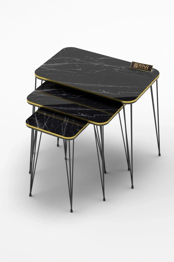 Zigon Sehpa Kr Çift Bendir Tel Siyah Ayak