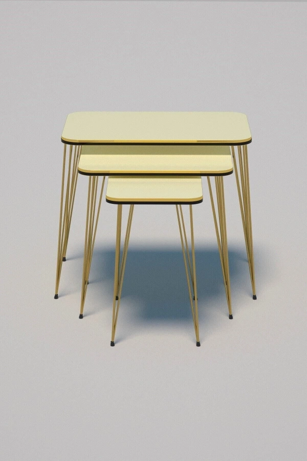 Zigon Sehpa Kr Çift Gold Krem Tel