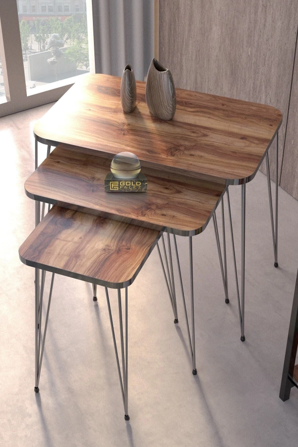 Zigon Sehpa Kr Gümüş Ceviz Tel