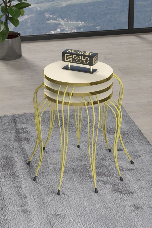 ZİGON SEHPA LÜKENS GOLD KREM