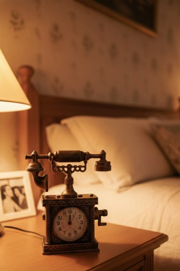 ZN8808B TELEFON ŞEKLİNDE ÇALAR SAAT BRONZ