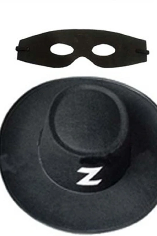 Zorro Şapka Maske Set Yetişkin
