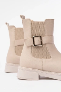 02-2004 Bej Toka Aksesuarlı Lastikli Günlük Kadın Bot