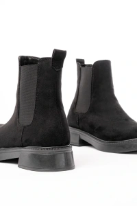 02-2137 Siyah Süet Lastikli Günlük Kadın Bot