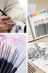 10 Adet Hobi ve Araba İnce Detay Rötuş Fırça Seti